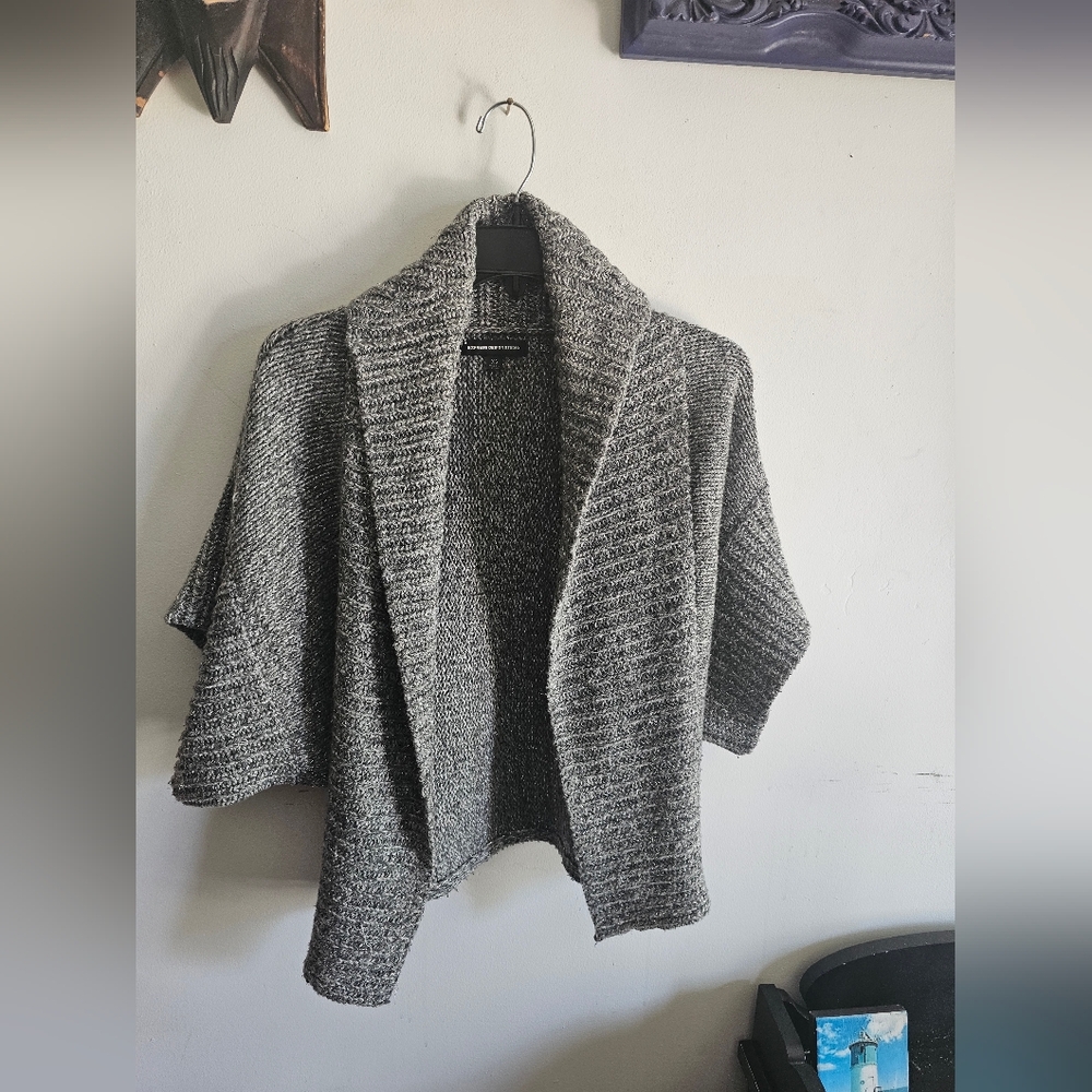 Express Design Studio Gray Women's Sweater Merina Wool 3/4 Sleeve